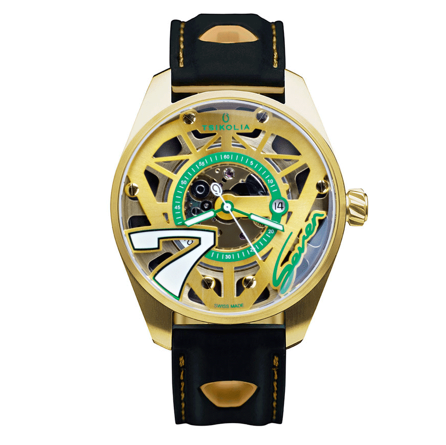 SEVEN AUTOMATIC (Gold, Rubber Strap)
