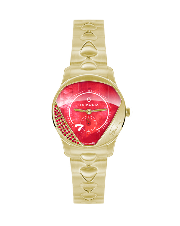 SEVEN 32 MM (Red MOP, Steel Bracelet) [32G-3RDM-M]
