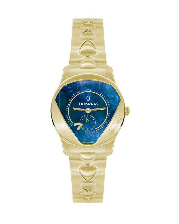 SEVEN 32 MM (Silver-Blue MOP, Steel Bracelet)