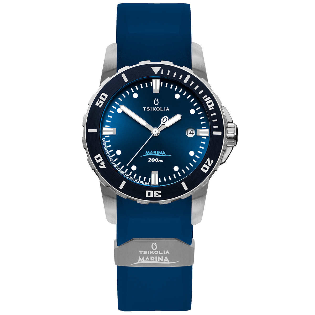 MARINA DIVER (Blue, Rubber Strap) [42-1BU-R]